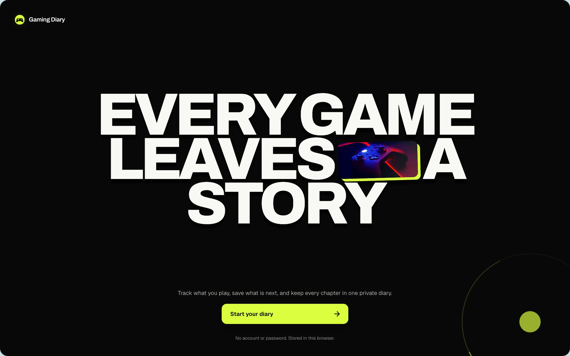 Gaming Diary web stranica